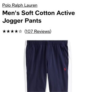 Men Ralph Lauren navy soft cotton active jogger pants. New with tags.
